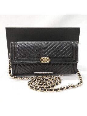 Chanel Stitch Wallet Black